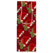 Santa Hat Festive-kerstrode wijn met cadeautas (Voorkant)
