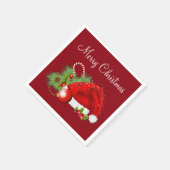 Santa Hat Festive-kerstrood Napkins Servet (Hoek)