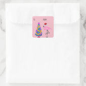 Santa Hat Flamingo Kerstcadeau Label (Tas)