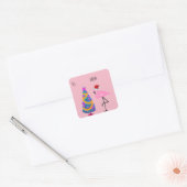 Santa Hat Flamingo Kerstcadeau Label (Envelop)