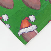 Santa Hat Football op groen Fleece Deken (Hoek)