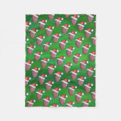 Santa Hat Football op groen Fleece Deken (Voorkant)