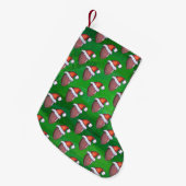 Santa Hat Football op groen Kleine Kerstsok (Voorkant (Hangend))