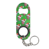 Santa Hat Football op groen Mini Flessenopener (Achterkant)