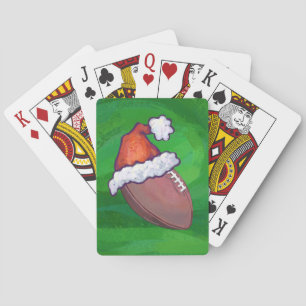 Santa Hat Football op groen Speelkaarten