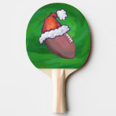 Santa Hat Football op groen Tafeltennisbatje (Achterkant)