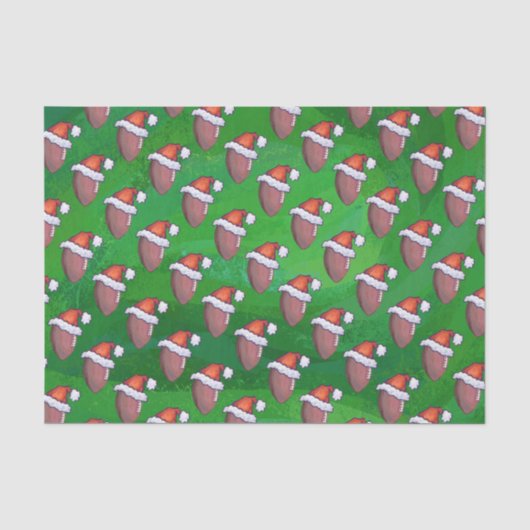 Santa Hat Football op groen Tissuepapier (Voorkant)