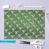Santa Hat Football op groen Tissuepapier (Craft)