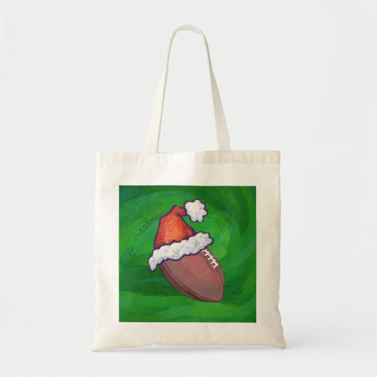 Santa Hat Football op groen Tote Bag (Voorkant)