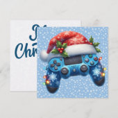 Santa Hat Game Controller Kerst Wenskaart (Voorkant / Achterkant)