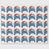 Santa Hat Game Controller Wrapping Paper Cadeaupapier (Vlak)