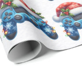 Santa Hat Game Controller Wrapping Paper Cadeaupapier (Rol Hoek)