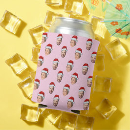 Santa Hat Gepersonaliseerd Gezicht 2 Foto Kerstcad Blikjeskoeler