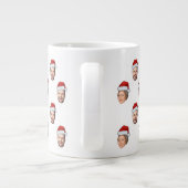 Santa Hat Gepersonaliseerd Gezicht 2 Foto Kerstcad Grote Koffiekop (Achterkant)