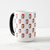 Santa Hat Gepersonaliseerd Gezicht 2 Foto Kerstcad Magische Mok (Voorkant links)