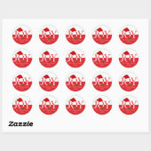 Santa Hat Gepersonaliseerde Kerstmis Ronde Sticker (Vel)