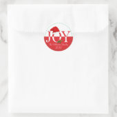 Santa Hat Gepersonaliseerde Kerstmis Ronde Sticker (Tas)