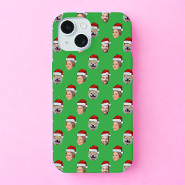 Santa Hat Gezicht Familie 3 Foto's Kerstcadeau iPhone 15 Case