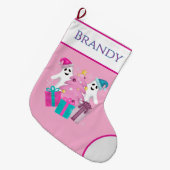 Santa Hat Ghosts Christmas Tree spooky  Grote Kerstsok (Voorkant (Hangend))