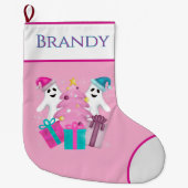 Santa Hat Ghosts Christmas Tree spooky  Grote Kerstsok (Voorkant)