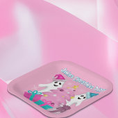 Santa Hat Ghosts met kerstboom en Cadeaus Papieren Bordje