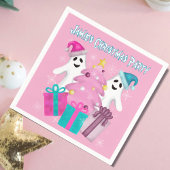 Santa Hat Ghosts met kerstboom en Cadeaus Servet