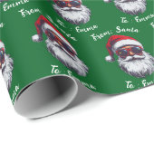 Santa Hat Gift Wrap, Custom Name Holiday Gift Cadeaupapier (Rol Hoek)
