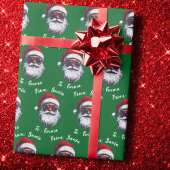 Santa Hat Gift Wrap, Custom Name Holiday Gift Cadeaupapier
