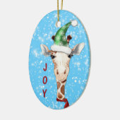Santa Hat Giraffe Snowflake Background Kinder Keramisch Ornament (Links)