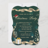 Santa Hat, Glass, Cadeau Groene Kerstmis Kaart (Voorkant)