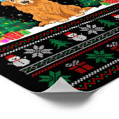 Santa Hat Golden Retriever Dog Xmas Tree Lights Ug Poster (Hoek)