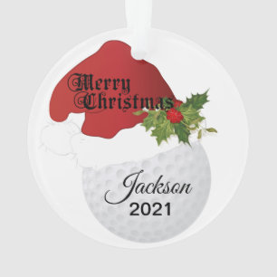 Santa Hat Golf Design   DIY-naam Ornament