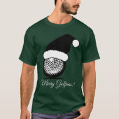 Santa Hat golfbal Kerstmis T-shirt (Voorkant)