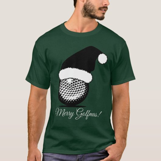 Santa Hat golfbal Kerstmis T-shirt (Voorkant)