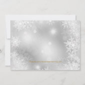 Santa Hat Gouden Sneeuwvlok Kerstfeest Kaart (Achterkant)