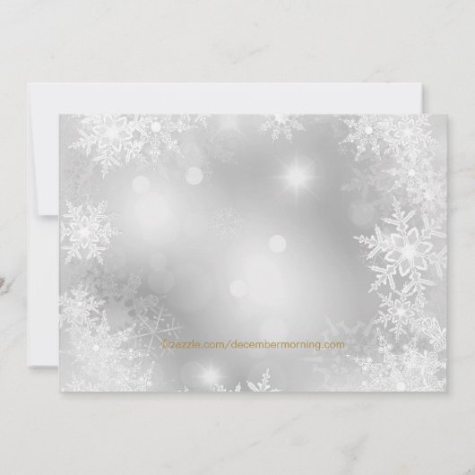 Santa Hat Gouden Sneeuwvlok Kerstfeest Kaart (Achterkant)