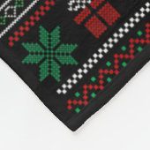 Santa Hat Greyhound Dog Kerstboom Lights Ugly Fleece Deken (Hoek)