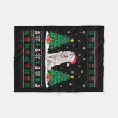 Santa Hat Grote Pyreneeën Hond Xmas Tree Lights Ug Fleece Deken (Voorkant (Horizontaal))