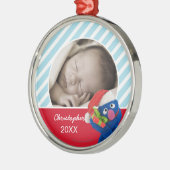 Santa Hat Grover | Jouw namen toevoegen Metalen Ornament (Links)