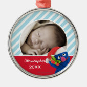 Santa Hat Grover | Jouw namen toevoegen Metalen Ornament (Voorkant)