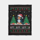 Santa Hat Havanese Hond Kerstboom Lights Ugly Fleece Deken (Voorkant)