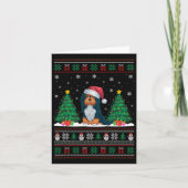 Santa Hat Havanese Hond Kerstboom Lights Ugly Kaart (Voorkant)