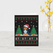 Santa Hat Havanese Hond Kerstboom Lights Ugly Kaart (Gele Bloem)