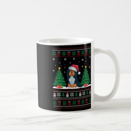 Santa Hat Havanese Hond Kerstboom Lights Ugly Koffiemok (Rechts)