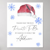 Santa hat - Help de Drukke ouders-to-be Addressee Poster (Voorkant)