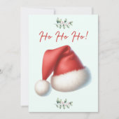 Santa Hat Ho Ho Ho Christmas Card Feestdagenkaart (Voorkant)