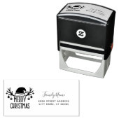 Santa Hat Holiday Retour Adres Zelfinktstempel Zelfinktende Stempel (In situ)