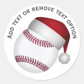 Santa Hat Honkbal Kerstmis Ronde Sticker (Voorkant)