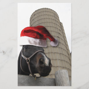 Santa Hat Horsey Briefpapier