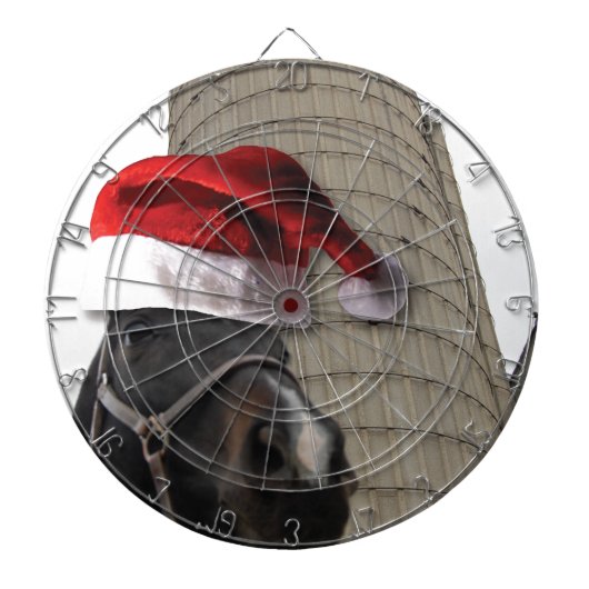 Santa Hat Horsey Dartbord (Voorkant)
